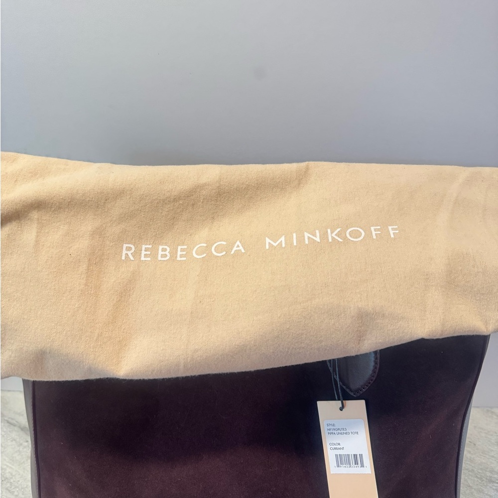Rebecca Minkoff Large Suede Tote Bag Plum + Matching Pouch Dust Bag Included - Picture 5 of 5